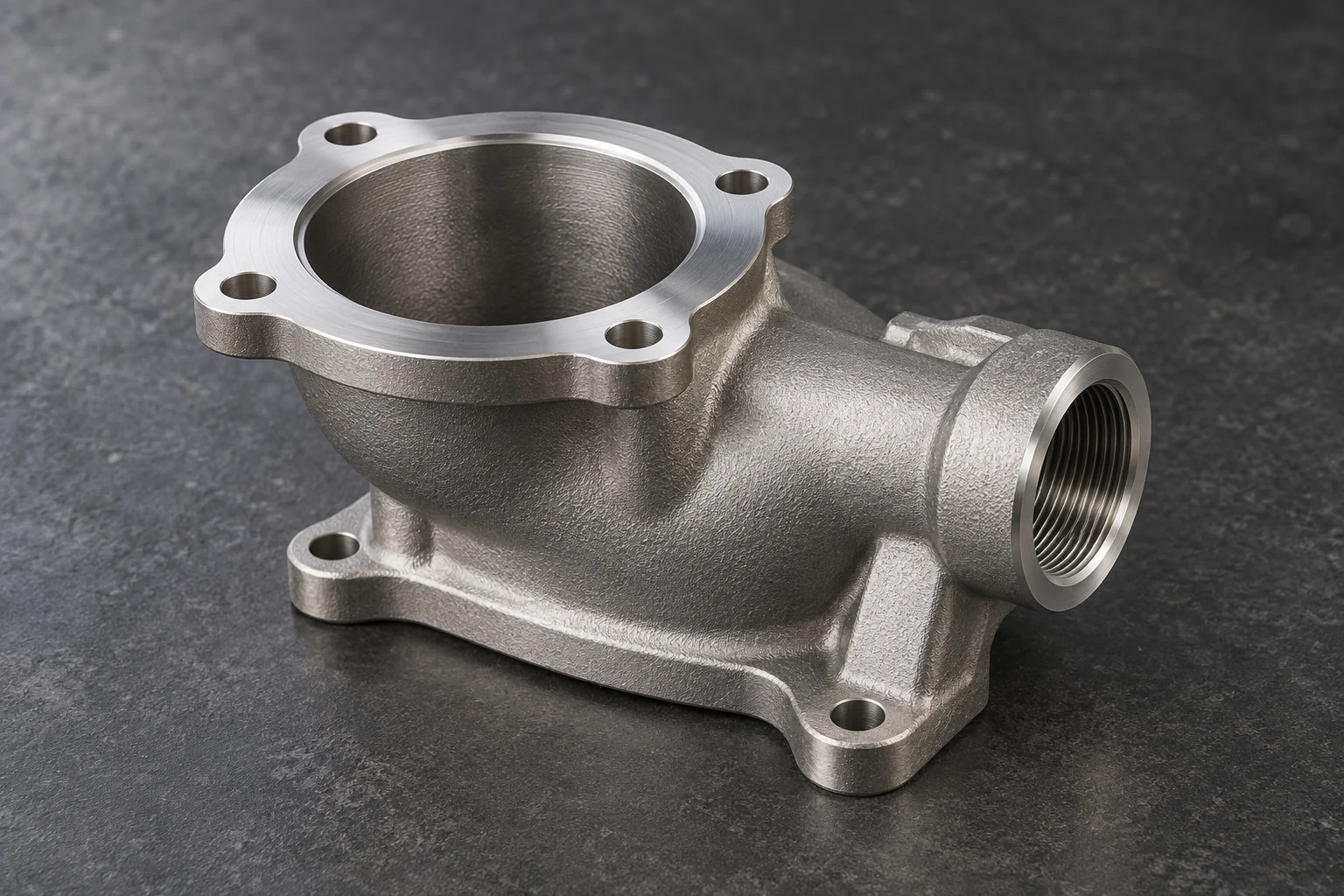 Cast wall texture, machined sealing face and threaded port